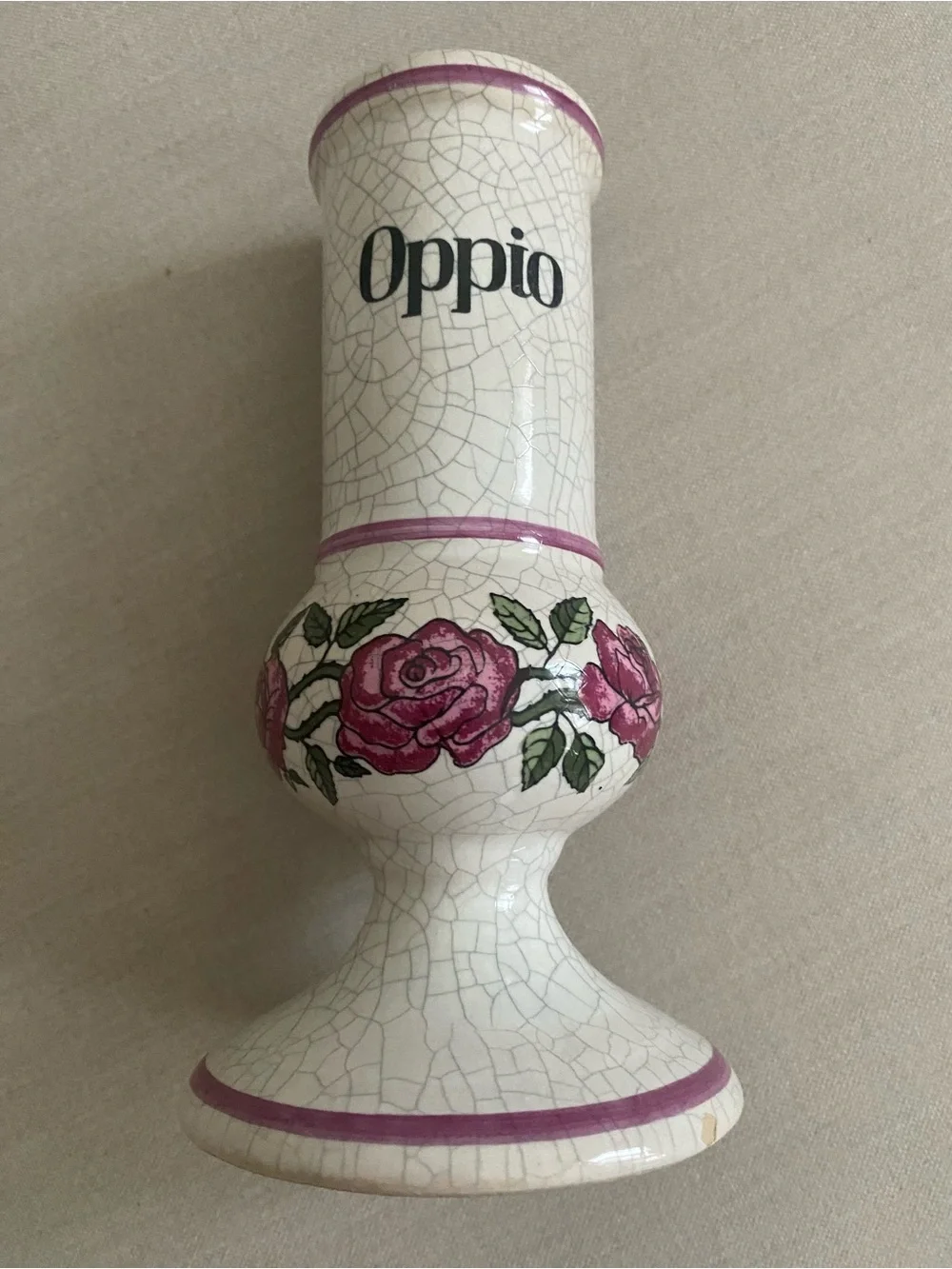 Rare Set of 3 Vintage Herr Keramik German Apothecary Jars Cocaina Morfina Oppio